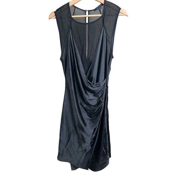 ALL SAINTS Size 8 Black Women Carlotta Black Asymmetric Hem Dress - Picture 1 of 5